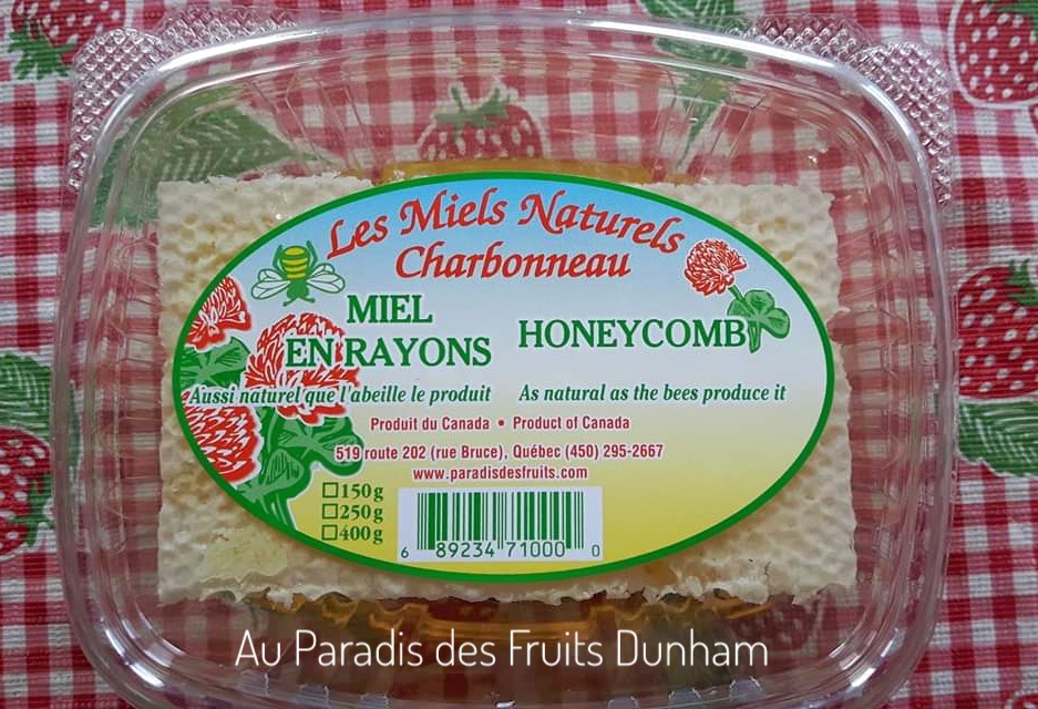 Au Paradis des Fruits Dunham, autocueillette, ecologique, Fraise, framboise, bleuet, cassis, groseille, gadelle, cerise griotte, mure, pomme, poire, prune, miel